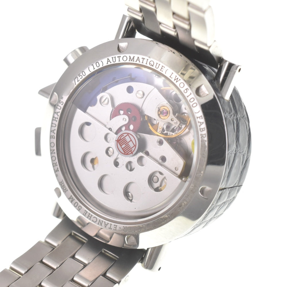 with paper Alain Silberstein KRONO B CUIR LWO5100 Chronograph white Dial Automatic Men's
 Watch I#139977