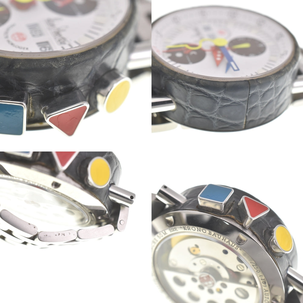 with paper Alain Silberstein KRONO B CUIR LWO5100 Chronograph white Dial Automatic Men's
 Watch I#139977