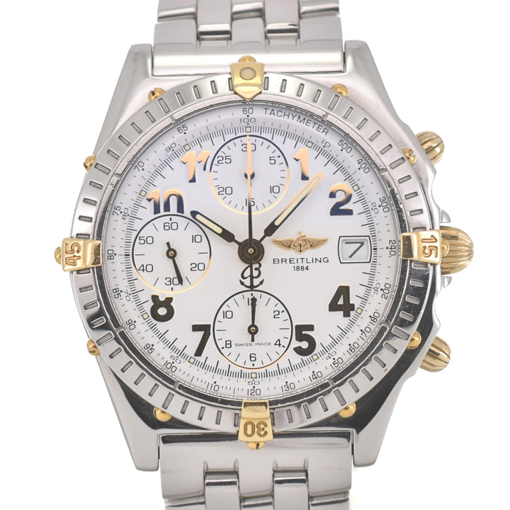 with paper BREITLING Chronomat Bikoro B13050.1 Chronograph Date white Dial Automatic Men's
 Watch L#140008