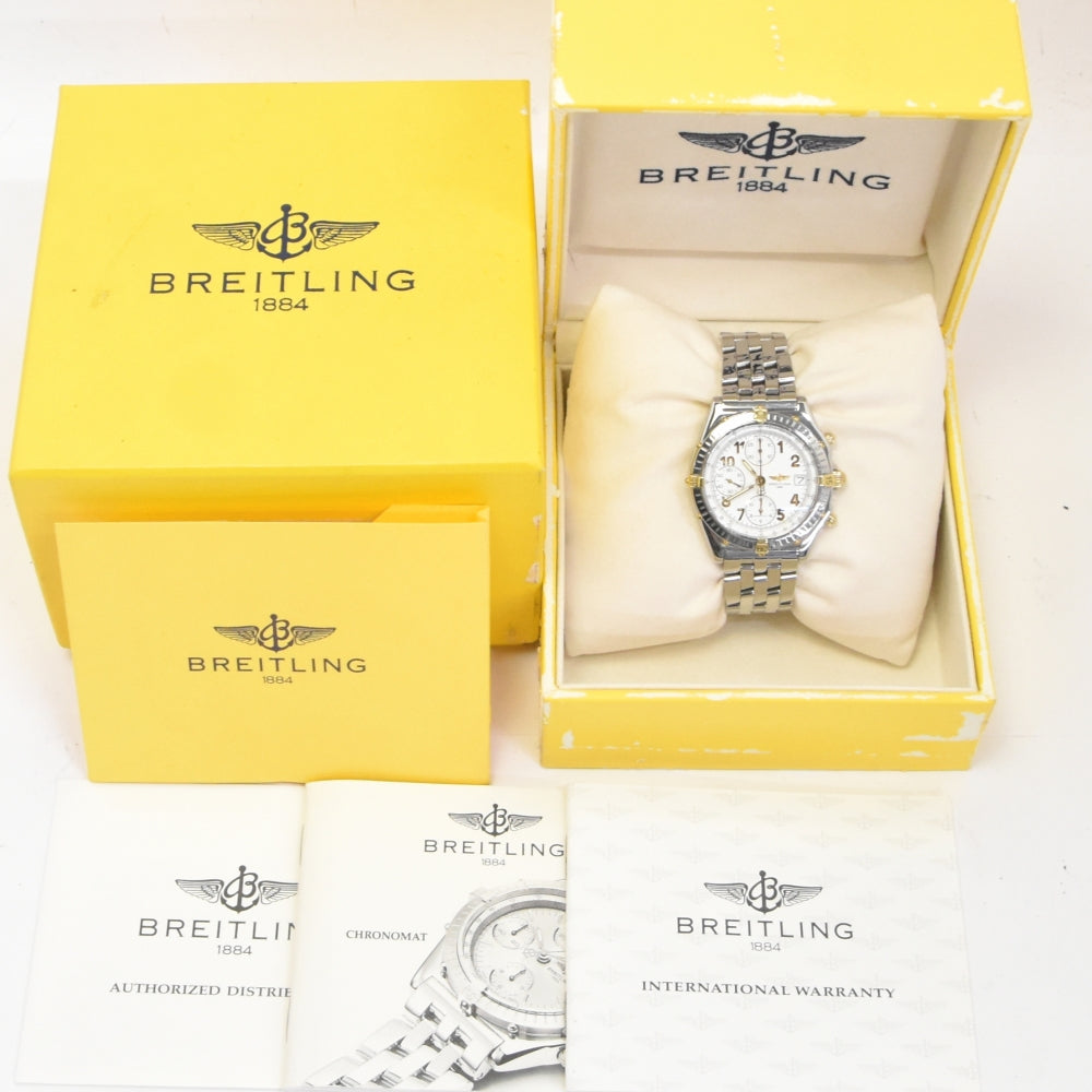 with paper BREITLING Chronomat Bikoro B13050.1 Chronograph Date white Dial Automatic Men's
 Watch L#140008