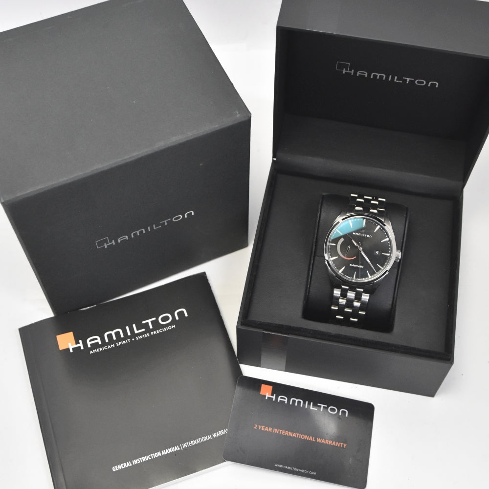 with paper HAMILTON Jazz master H326350 Power reserve black Dial Automatic Men's
 Watch J#140028