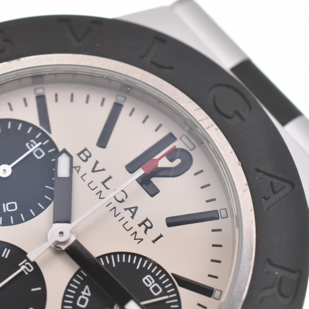 BVLGARI aluminum BB40ATCH Chronograph Date Silver / Black Dial Automatic Men's
 Watch J#140068