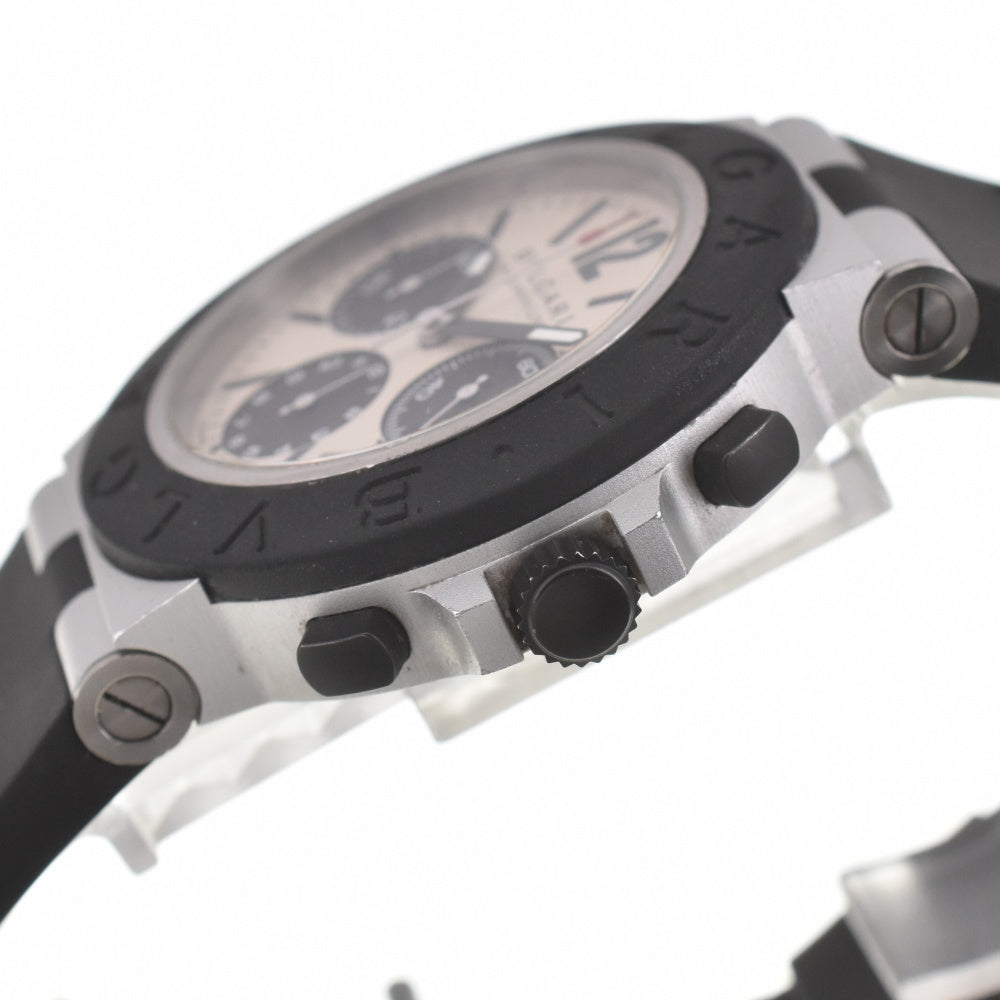 BVLGARI aluminum BB40ATCH Chronograph Date Silver / Black Dial Automatic Men's
 Watch J#140068