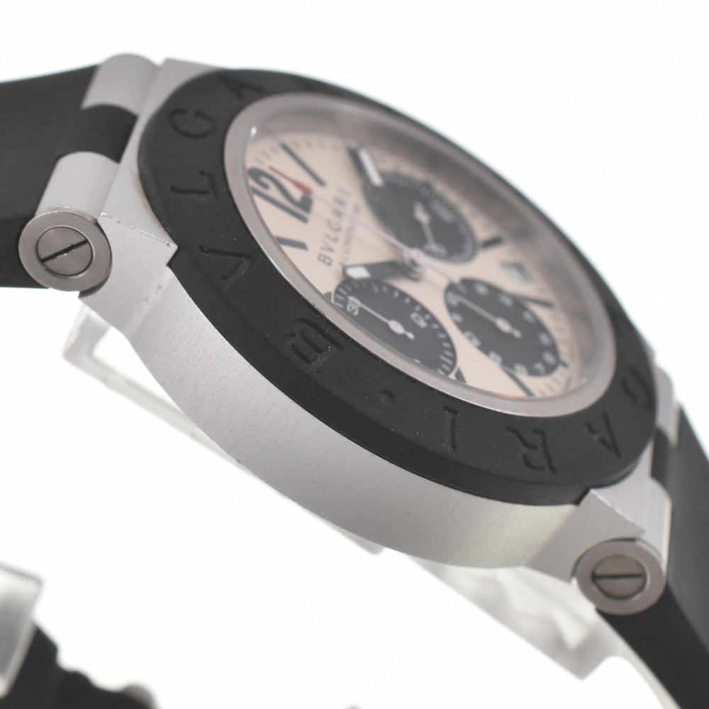 BVLGARI aluminum BB40ATCH Chronograph Date Silver / Black Dial Automatic Men's
 Watch J#140068