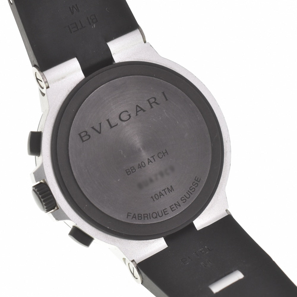 BVLGARI aluminum BB40ATCH Chronograph Date Silver / Black Dial Automatic Men's
 Watch J#140068