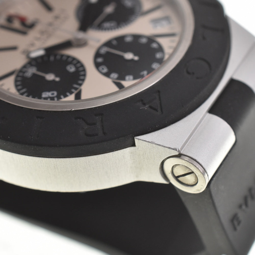 BVLGARI aluminum BB40ATCH Chronograph Date Silver / Black Dial Automatic Men's
 Watch J#140068