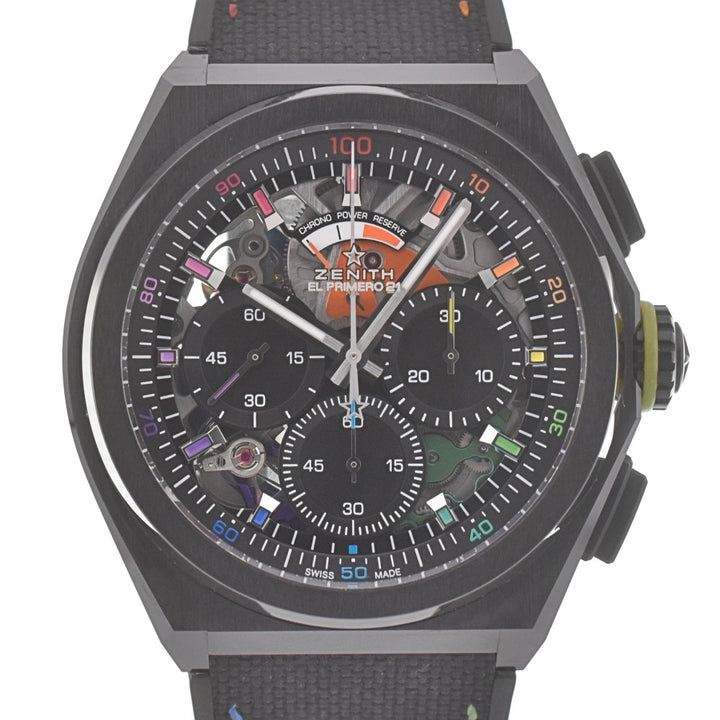 ZENITH DEFY 21 CHROMA II 49.9013.9004/21.R952 500 worldwide limited Black Openwork Dial Automatic Men's
 Watch J#140085