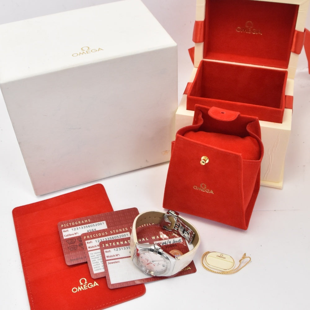 with paper OMEGA Constellation 123.13.35.60.52.001 11P Diamond Silver Dial Quartz Ladies
 Watch M#140139