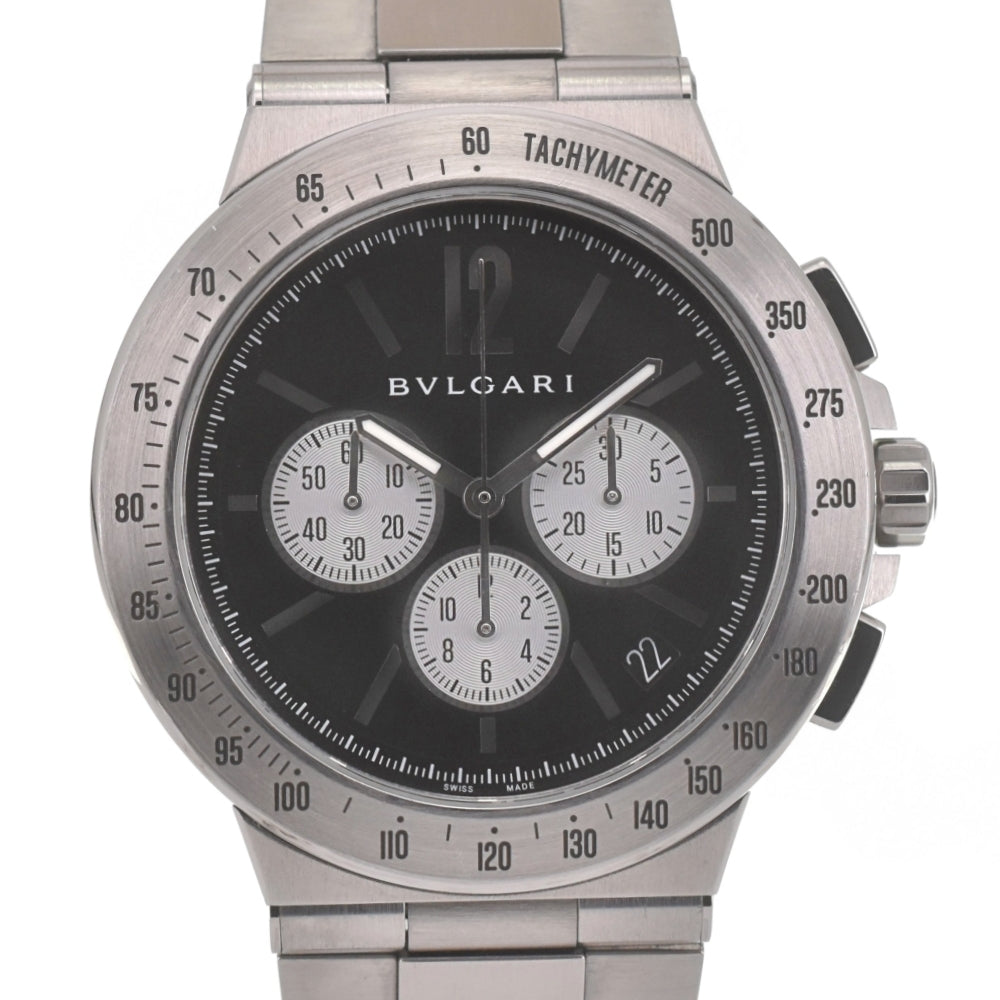 with paper BVLGARI Diagono DG41SCH Chronograph Date black Dial Automatic Men's
 Watch L#140140