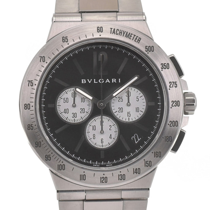 with paper BVLGARI Diagono DG41SCH Chronograph Date black Dial Automatic Men's
 Watch L#140140