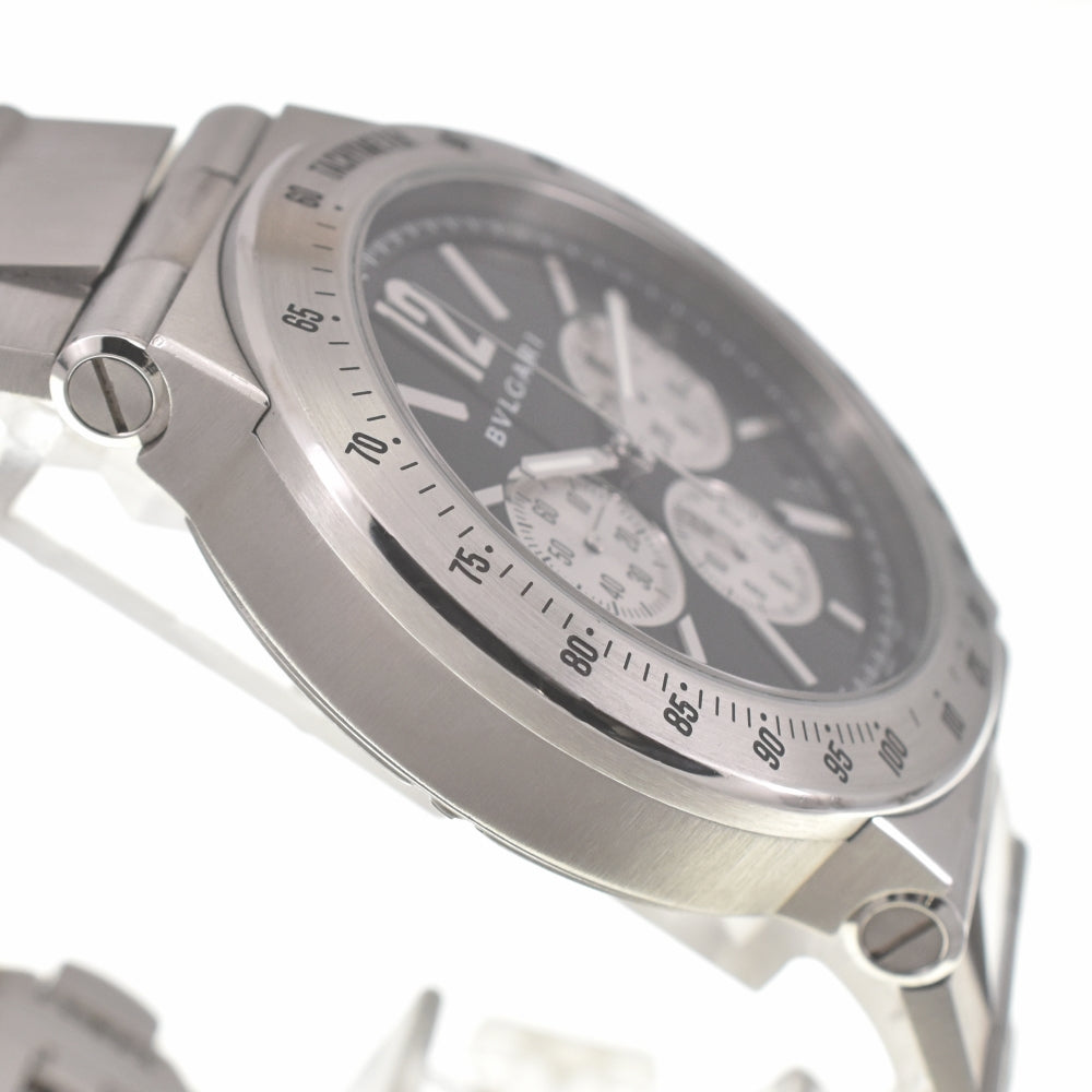 with paper BVLGARI Diagono DG41SCH Chronograph Date black Dial Automatic Men's
 Watch L#140140