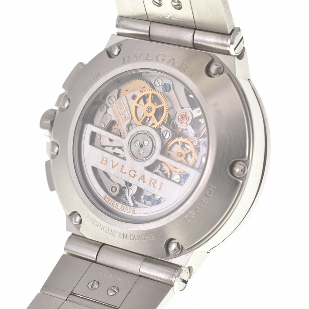 with paper BVLGARI Diagono DG41SCH Chronograph Date black Dial Automatic Men's
 Watch L#140140