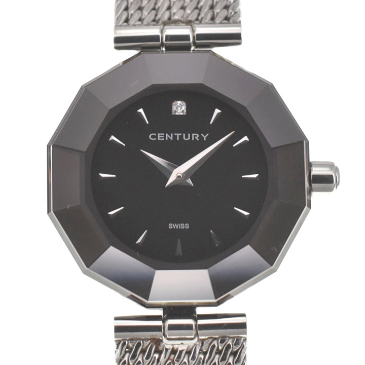 CENTURY Time gem 1P diamond stainless steel black Dial Quartz Ladies
 Watch K#140145