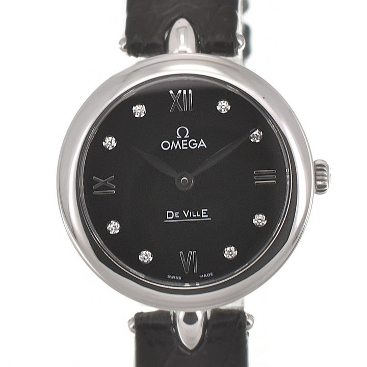 OMEGA De Ville Prestige Dewdrop 424.13.27.60.51.001 8P diamond black Dial Quartz Ladies
 Watch L#140146