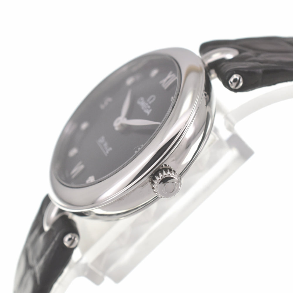 OMEGA De Ville Prestige Dewdrop 424.13.27.60.51.001 8P diamond black Dial Quartz Ladies
 Watch L#140146