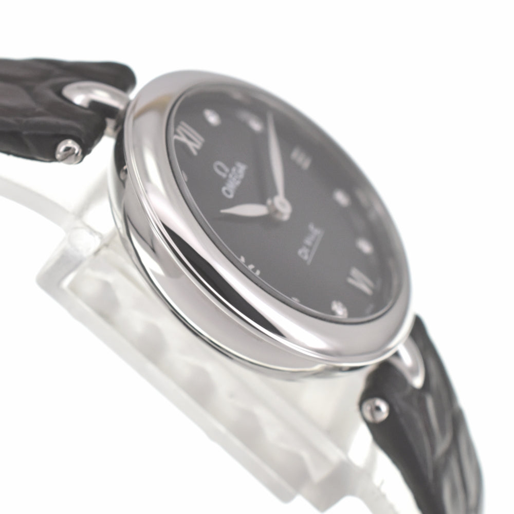 OMEGA De Ville Prestige Dewdrop 424.13.27.60.51.001 8P diamond black Dial Quartz Ladies
 Watch L#140146