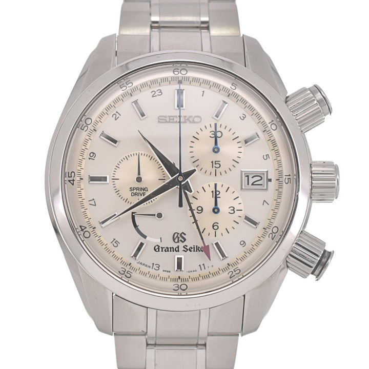 SEIKO Grand Seiko SBGC001 Chronograph Power Reserve Date Silver Dial Spring drive Men's
 Watch L#140154