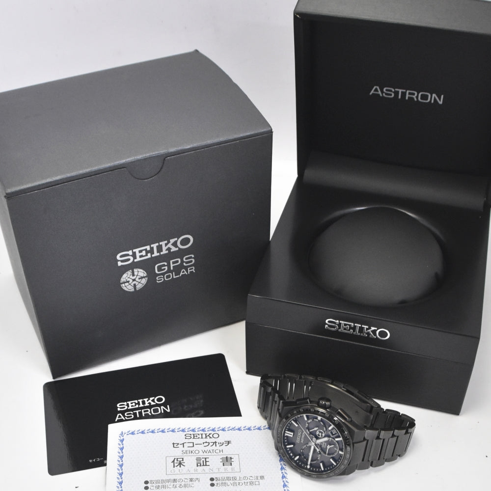 with paper SEIKO Astron Nexter 5X53-0BR0/SBXC147 black Dial GPS Solar Men's
 Watch K#140156