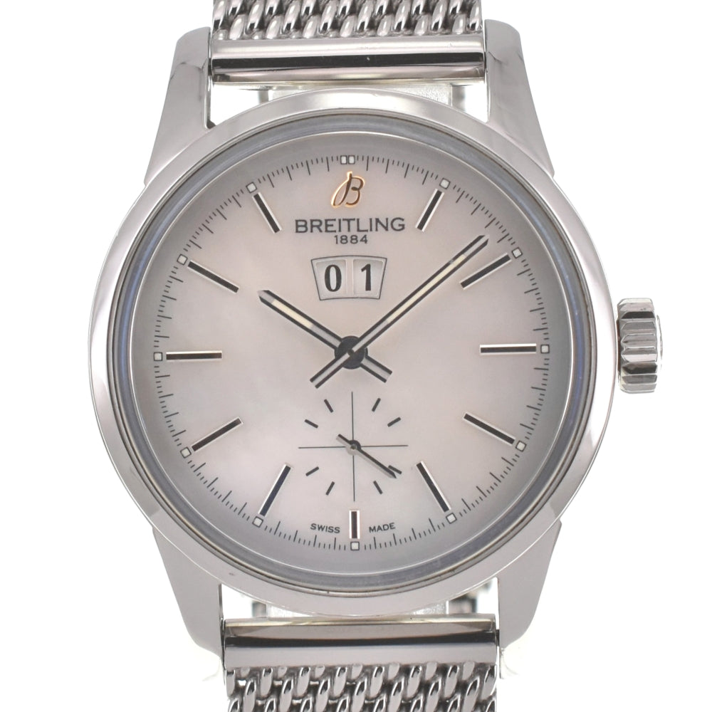 with paper BREITLING Transocean A16310 Small second Big date White shell Dial Automatic Men's
 Watch M#140161