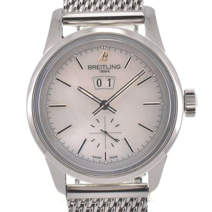 with paper BREITLING Transocean A16310 Small second Big date White shell Dial Automatic Men's
 Watch M#140161