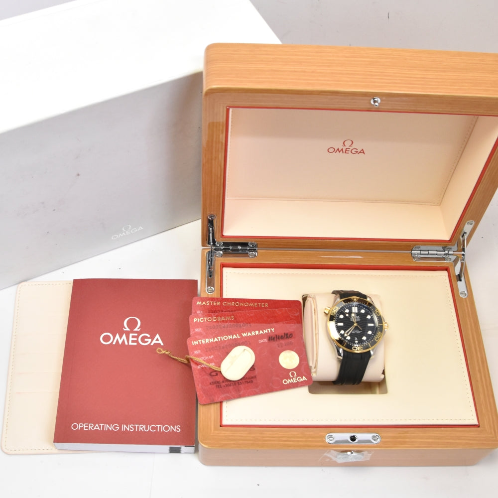 with paper OMEGA Seamaster Diver 300M 210.22.42.20.01.001 Master chronometer black Dial Automatic Men's
 Watch K#140163