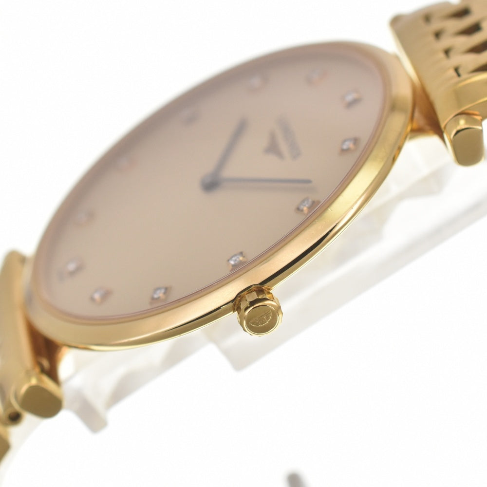 LONGINES Grand Classic L4.709.2 12P diamond Champagne Dial Quartz Men's
 Watch K#140211