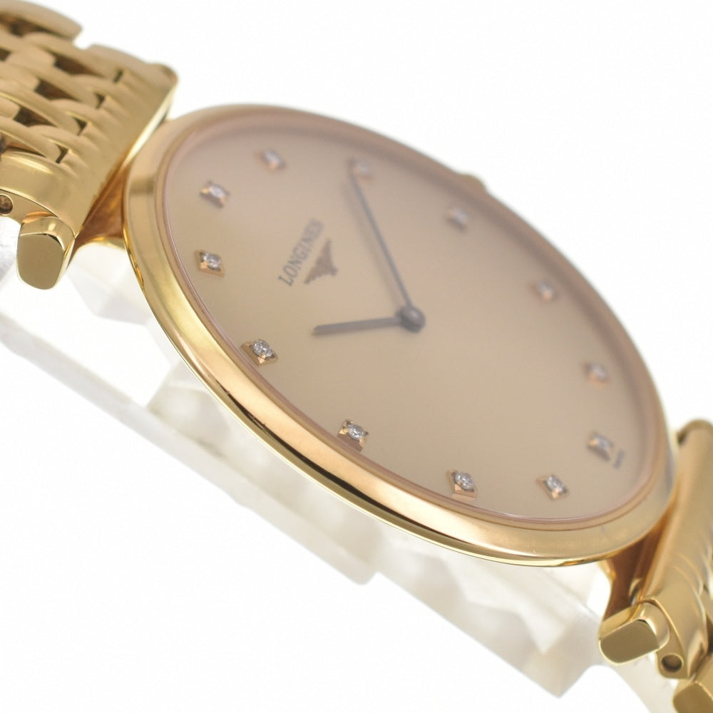 LONGINES Grand Classic L4.709.2 12P diamond Champagne Dial Quartz Men's
 Watch K#140211