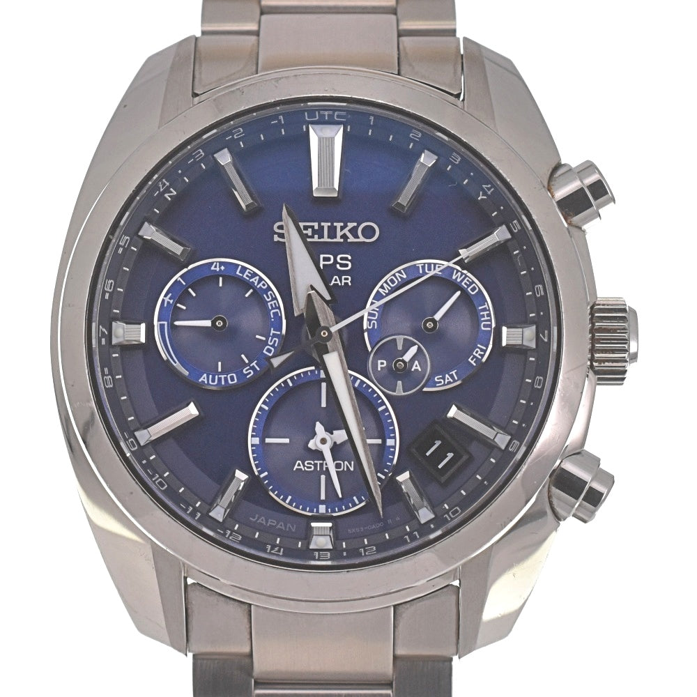 SEIKO Astron Dual Time SBXC019 Power Reserve Day Date blue Dial GPS Solar Men's
 Watch L#140243