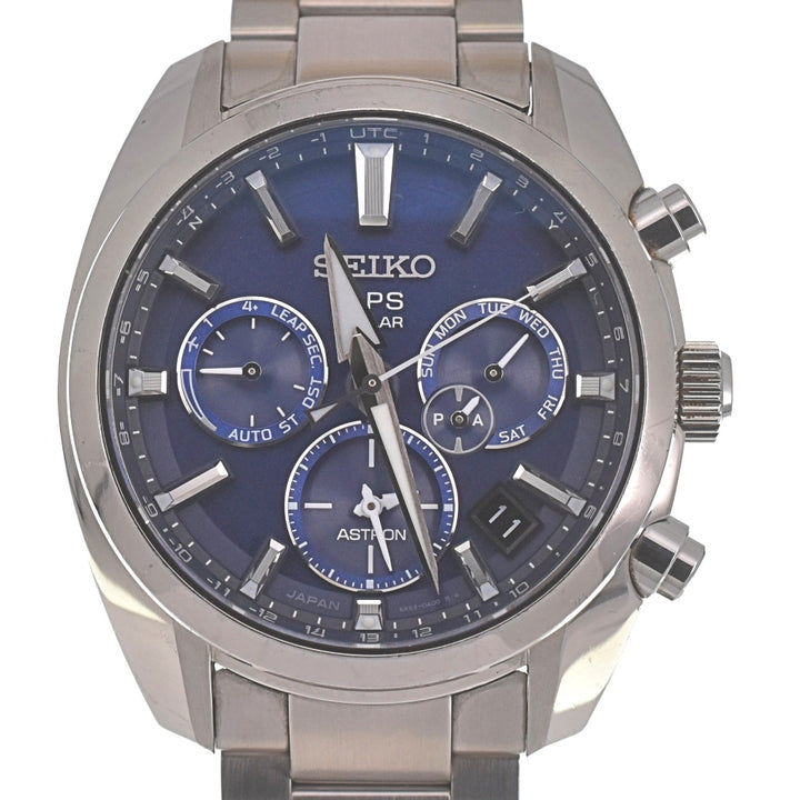 SEIKO Astron Dual Time SBXC019 Power Reserve Day Date blue Dial GPS Solar Men's
 Watch L#140243