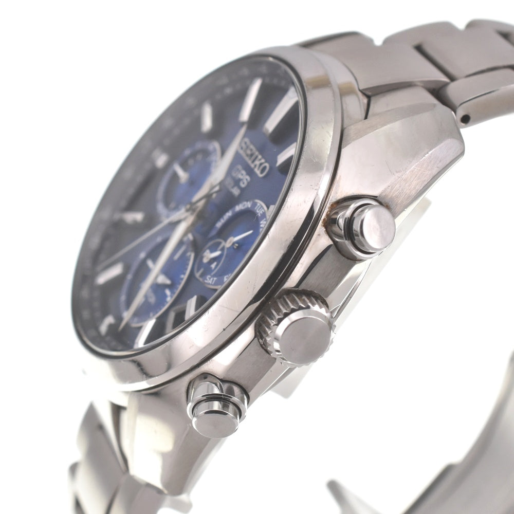 SEIKO Astron Dual Time SBXC019 Power Reserve Day Date blue Dial GPS Solar Men's
 Watch L#140243