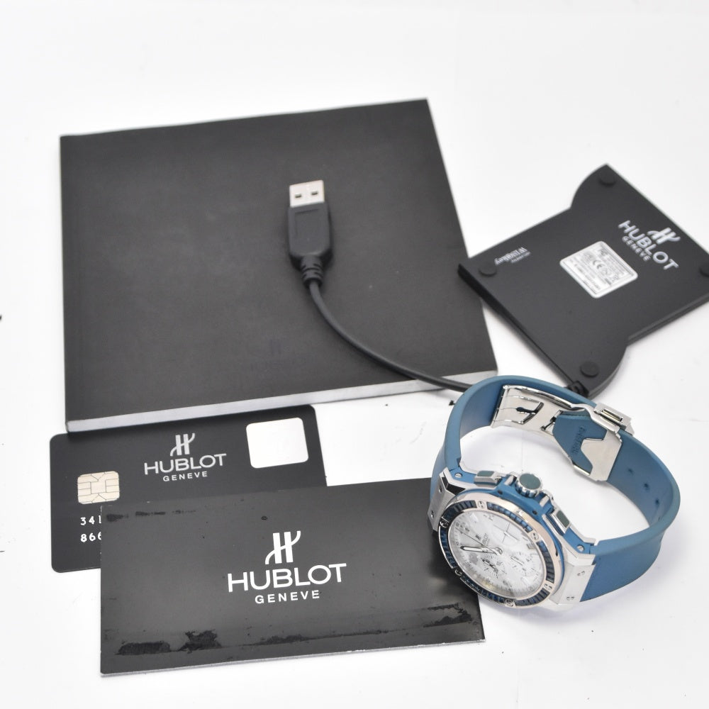 with paper HUBLOT Big Bang Tutti Frutti 341.SL.6010.LR.1907 Blue Baguette Topaz White shell Dial Automatic Unisex
 Watch M#140261