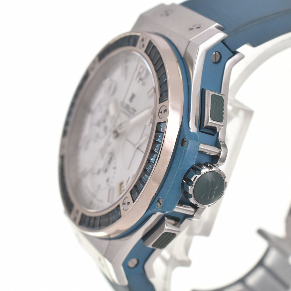 with paper HUBLOT Big Bang Tutti Frutti 341.SL.6010.LR.1907 Blue Baguette Topaz White shell Dial Automatic Unisex
 Watch M#140261