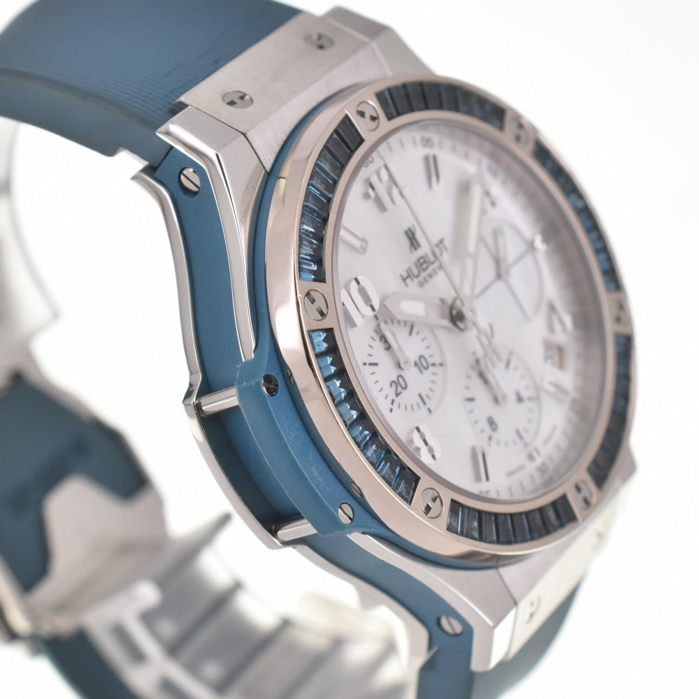 with paper HUBLOT Big Bang Tutti Frutti 341.SL.6010.LR.1907 Blue Baguette Topaz White shell Dial Automatic Unisex
 Watch M#140261