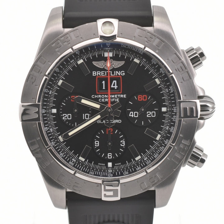 with paper BREITLING Chronomat Blackbird A44360 World Limited 2000 black Dial Automatic Men's
 Watch L#140271