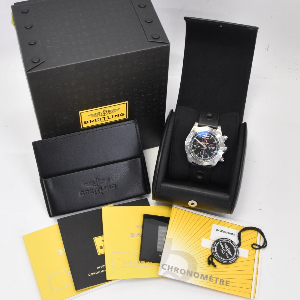 with paper BREITLING Chronomat Blackbird A44360 World Limited 2000 black Dial Automatic Men's
 Watch L#140271