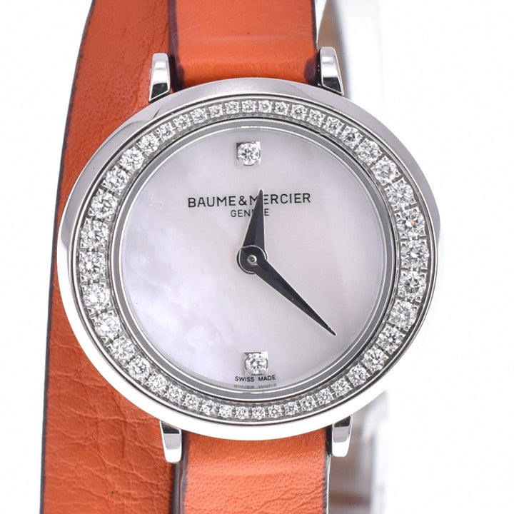 Baume & Mercier Petit Promes MOA10290 Diamond Bezel Double Tour White shell Dial Quartz Ladies
 Watch L#140279