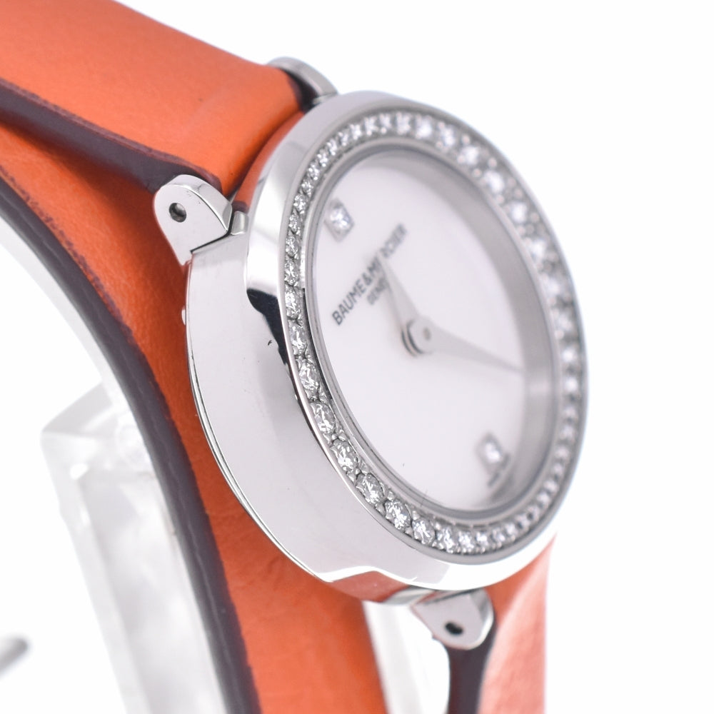 Baume & Mercier Petit Promes MOA10290 Diamond Bezel Double Tour White shell Dial Quartz Ladies
 Watch L#140279