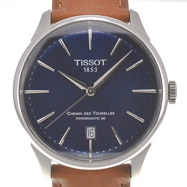 with paper TISSOT Shuman de Tourel T139.807.11.048.00 Powermatic 80 blue Dial Automatic Men's
 Watch K#140284