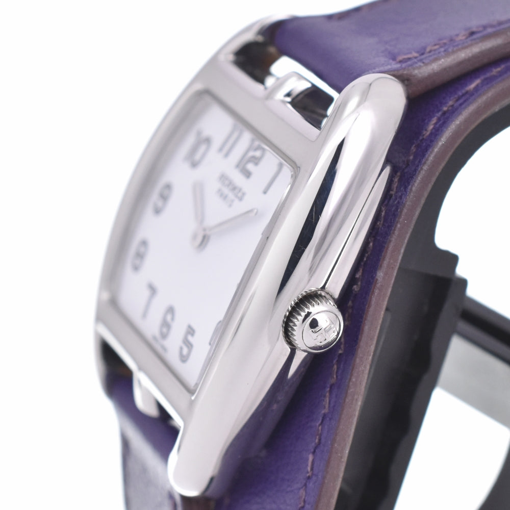 with paper HERMES Cape Cod Tonneau CT1.210 Stainless Steel / Leather Double Tour white Dial Quartz Ladies
 Watch L#140287