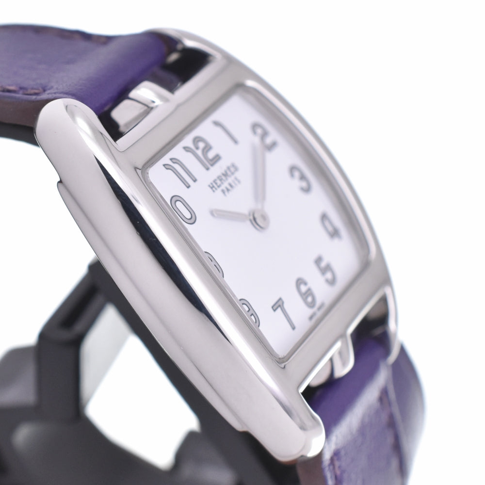with paper HERMES Cape Cod Tonneau CT1.210 Stainless Steel / Leather Double Tour white Dial Quartz Ladies
 Watch L#140287