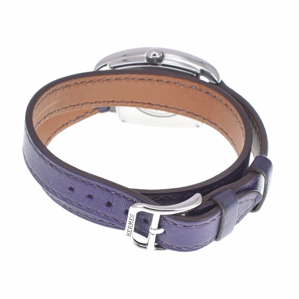with paper HERMES Cape Cod Tonneau CT1.210 Stainless Steel / Leather Double Tour white Dial Quartz Ladies
 Watch L#140287