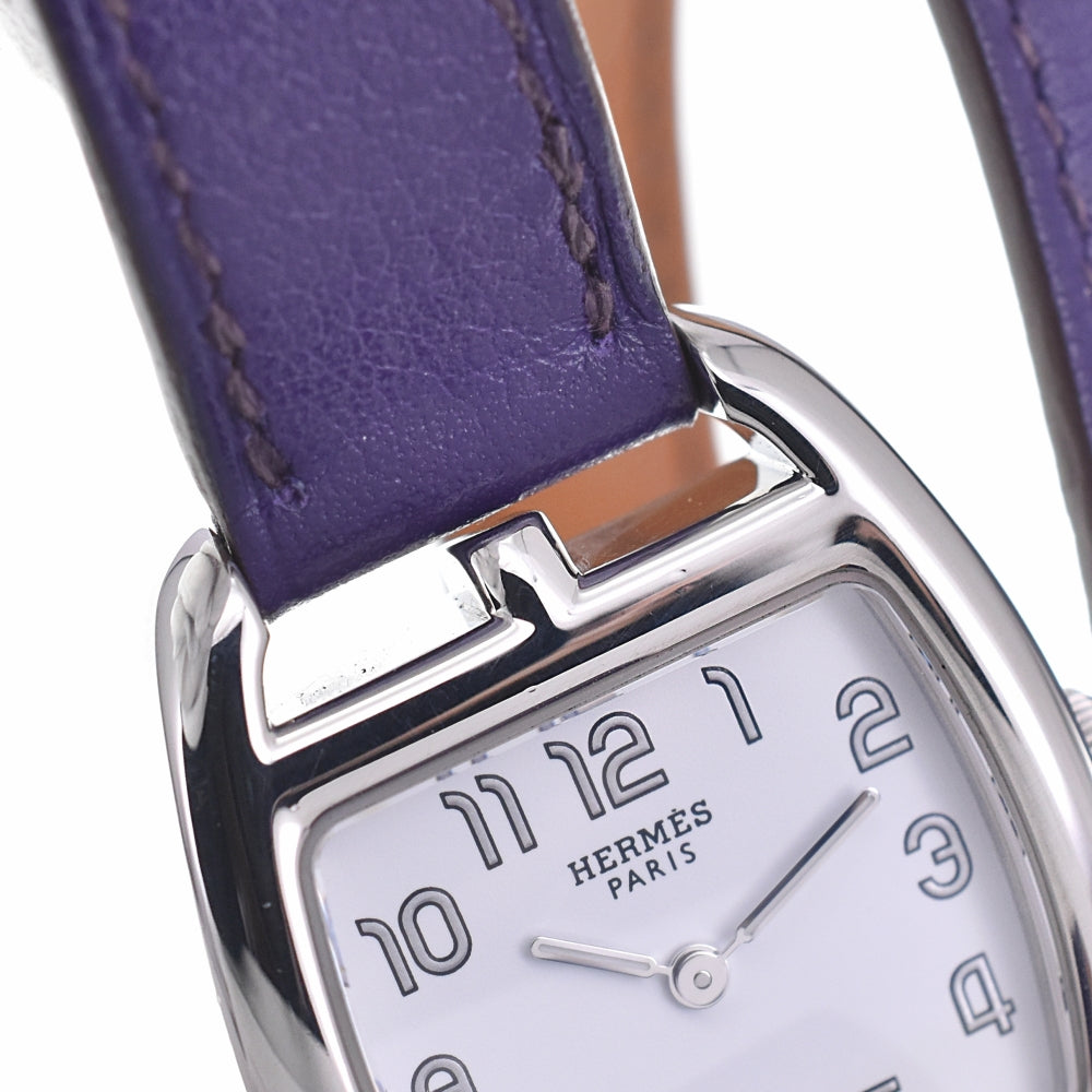 with paper HERMES Cape Cod Tonneau CT1.210 Stainless Steel / Leather Double Tour white Dial Quartz Ladies
 Watch L#140287