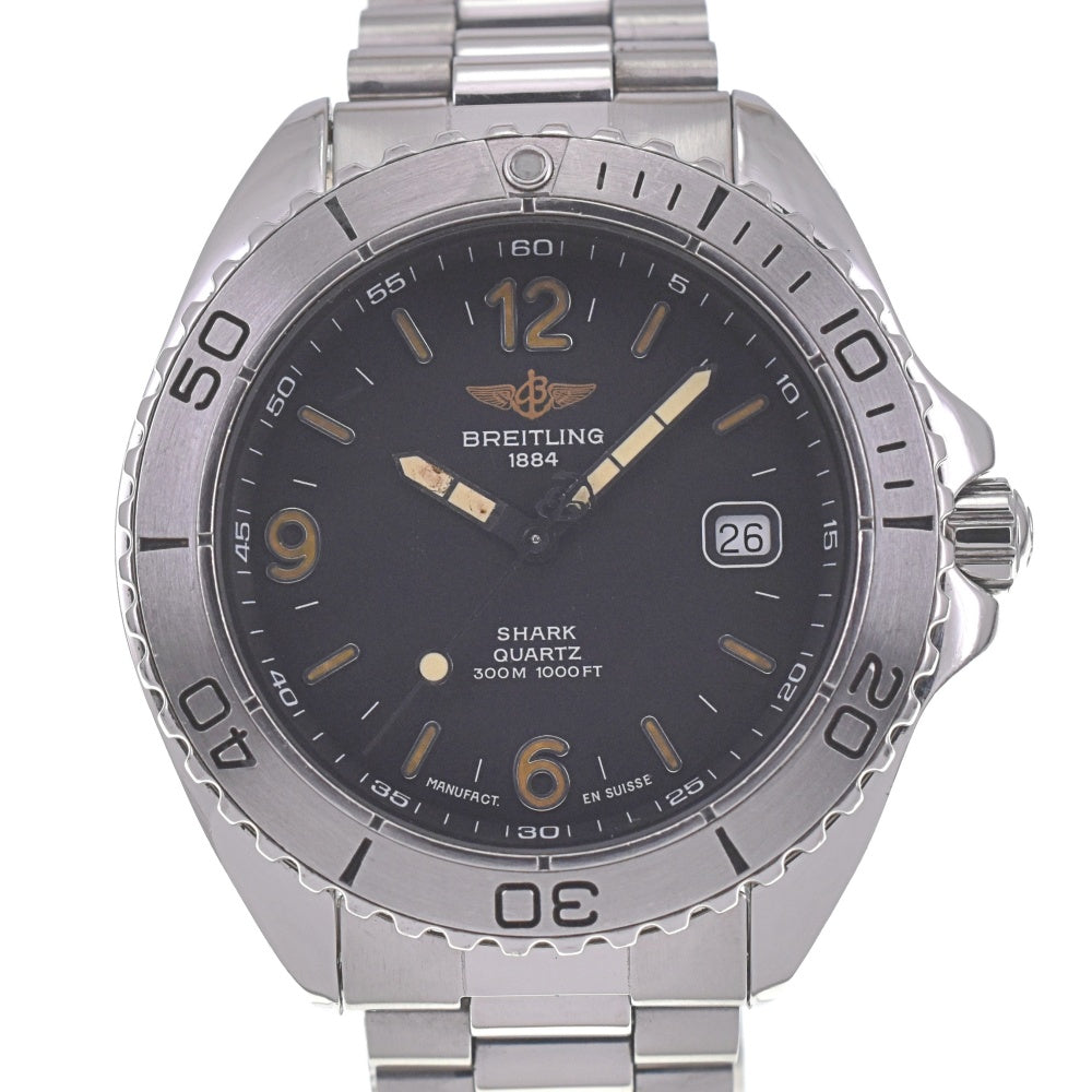 BREITLING Shark 300m A58605 Date black Dial Quartz Men's
 Watch N#140347