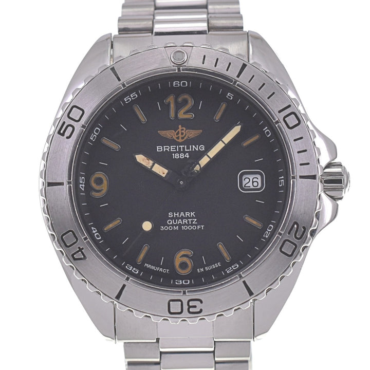 BREITLING Shark 300m A58605 Date black Dial Quartz Men's
 Watch N#140347