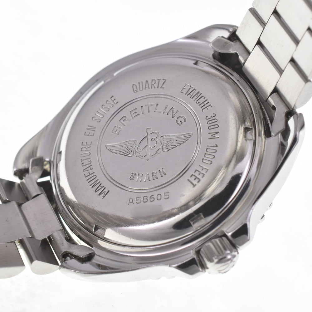 BREITLING Shark 300m A58605 Date black Dial Quartz Men's
 Watch N#140347