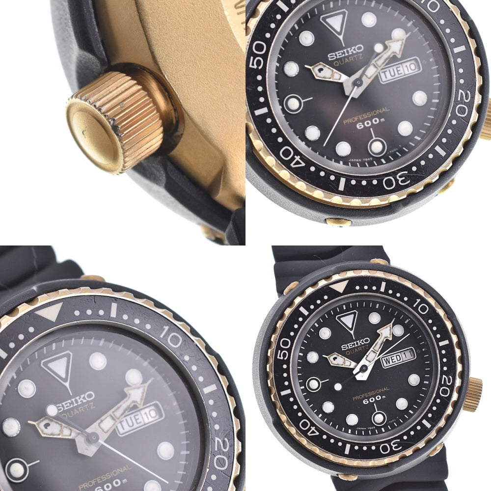 SEIKO Prospex Diver Scuba 600m SPYF018/7549-7000 black Dial Quartz Men's
 Watch L#140348