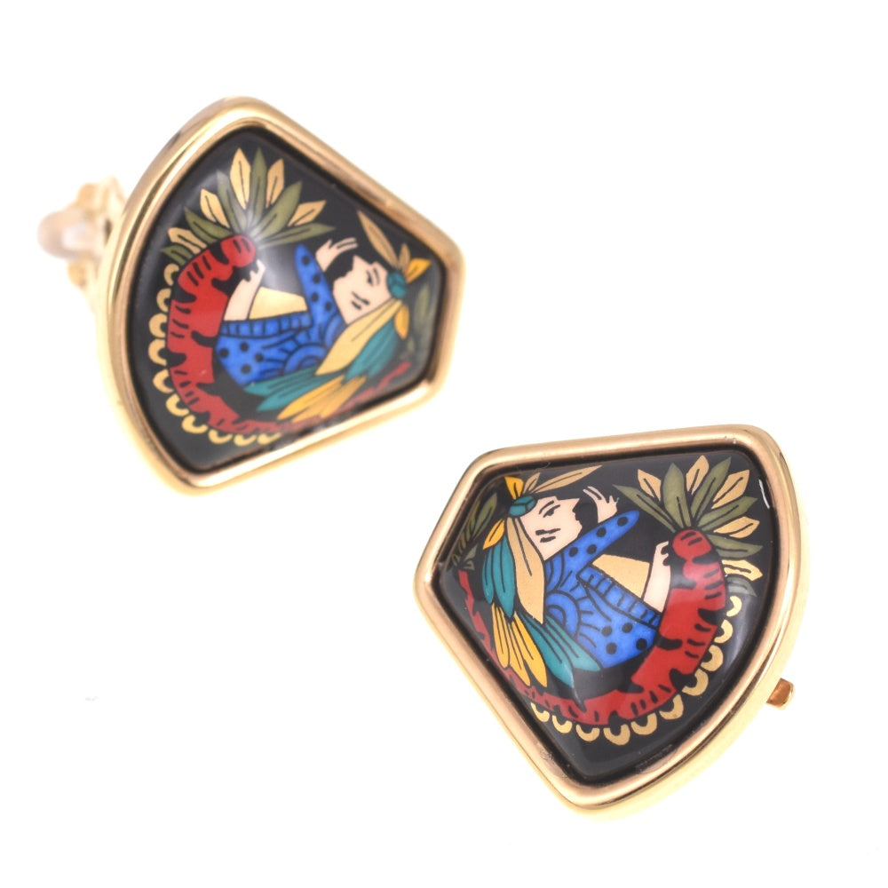 HERMES Emaille Earring Ladies
 jewelry S#140437