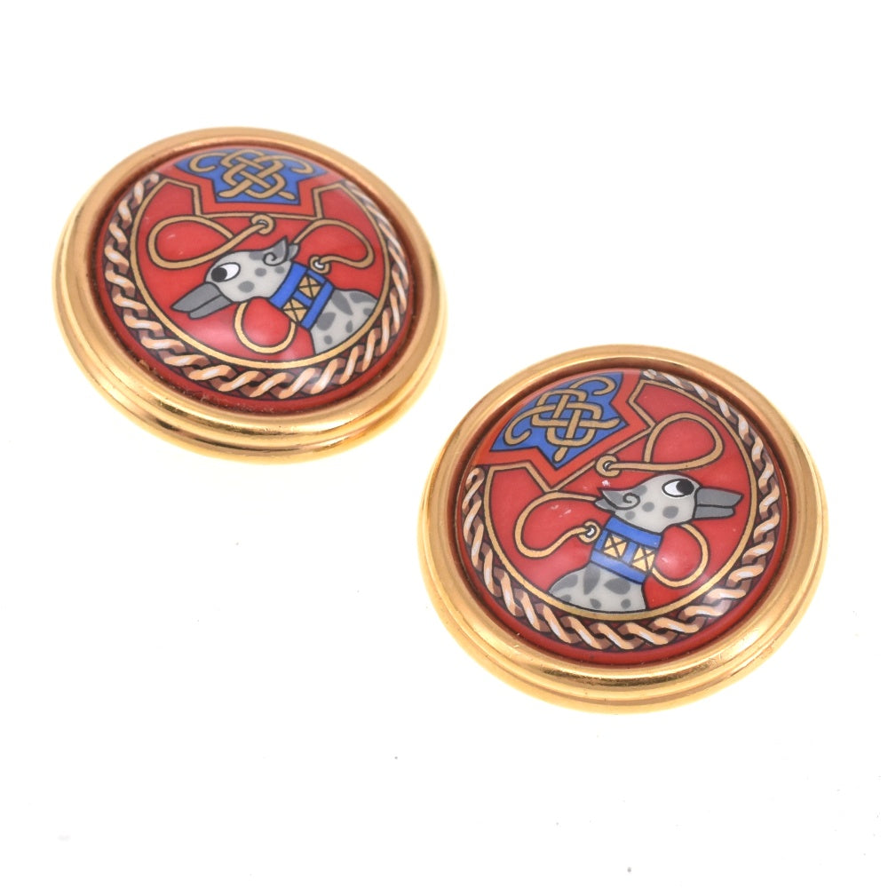 HERMES Emaille Earring Ladies
 jewelry S#140438