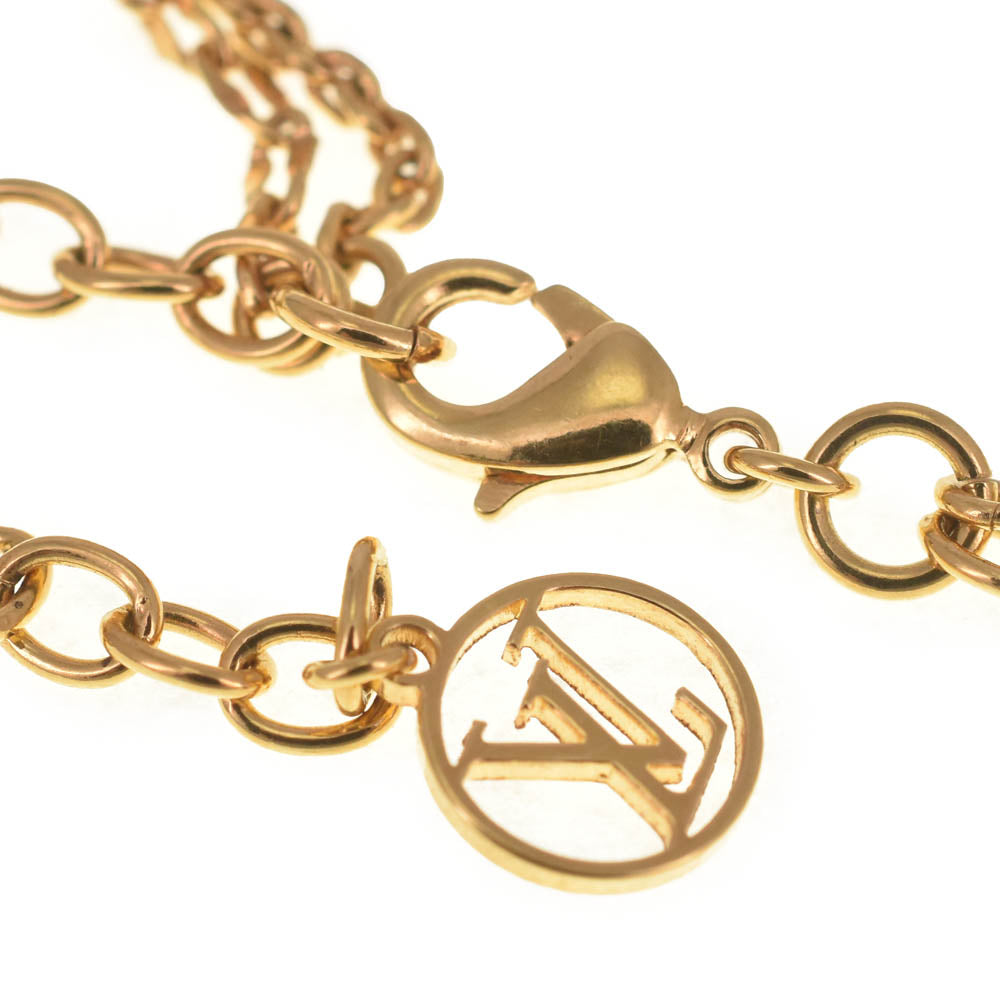 LOUIS VUITTON Necklace Collier Blooming Strass M68374 Gold Plated Ladies
 jewelry S#140462