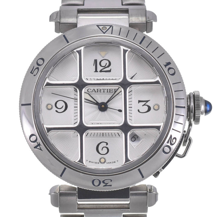 CARTIER Pasha 38 grid W31040H3 Date Silver Dial Automatic Men's
 Watch P#140481